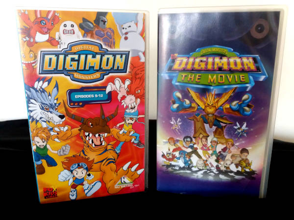 Children`s VHS tapes Digimon Episodes 9-12 & The Movie