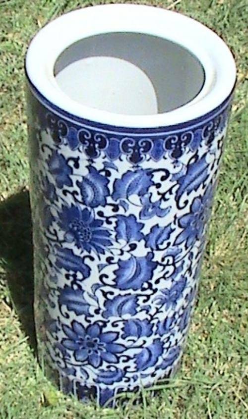 Large Cylindrical Porcelain Vase