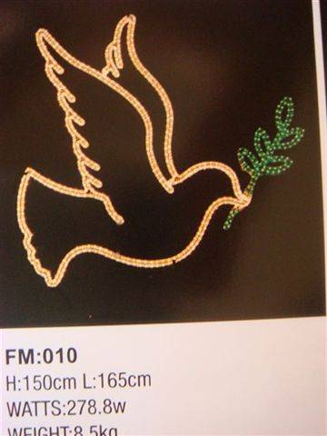 Christmas decoration - Dove rope light motif - ideal for outdoor - big size