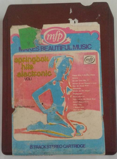a vintage 8 TRACK SPRINGBOK HITS ELECTRONIC VOL 1