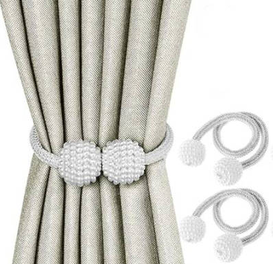 Magnetic Curtain Ties Set of 2 - White
