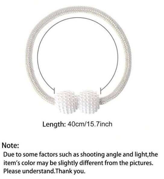 Magnetic Curtain Ties Set of 2 - White
