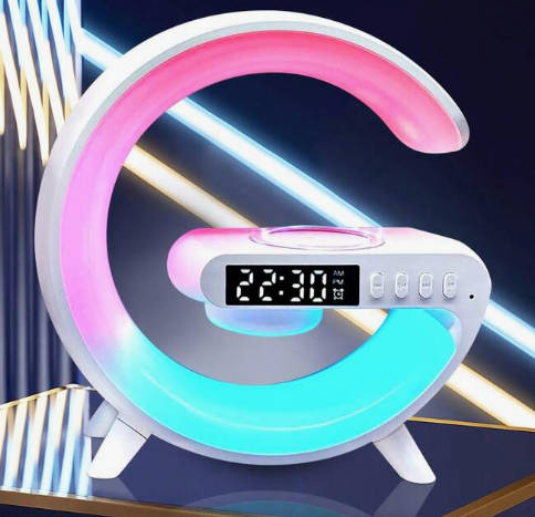 Wireless charging RGB Mini Lamp and Speaker with Clock