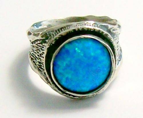 ***R1*** No Reserve ! [R1400] Handmade SOLID 925 Sterling Silver & OPAL Ring