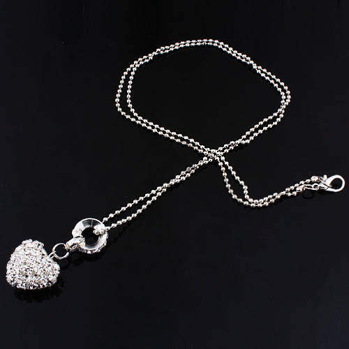 STUNNING EUROPE STYLE RHINESTONE ALLOY HEART NECKLACE