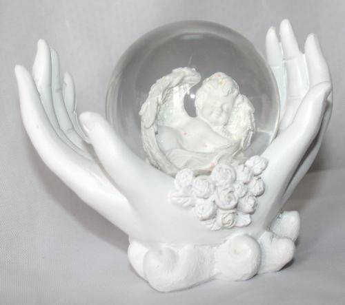 BEAUTIFUL ANGEL HANDS GLITTER WATER GLOBE