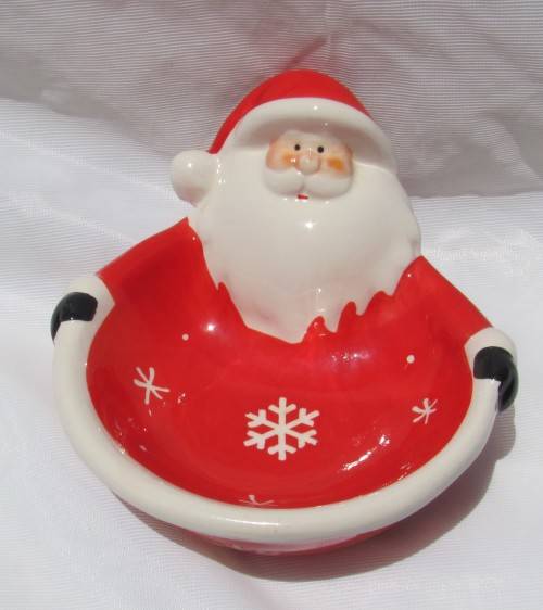 Porcelain Father Christmas Candy Dish