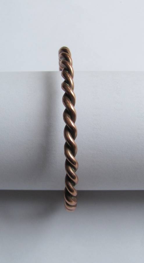 Vintage - Thick Red Copper Twisted Bracelet - Bangle ( Man )