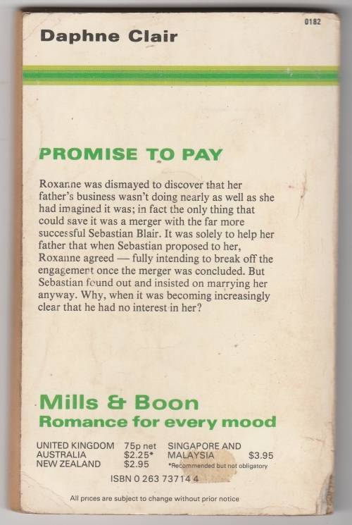 Mills and Boon - Promise to Pay - Daphne Clair