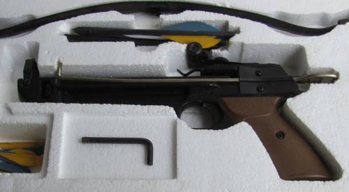 Vintage - Pistol Crossbow with Safety Lock + 11 pages of Printed Targets