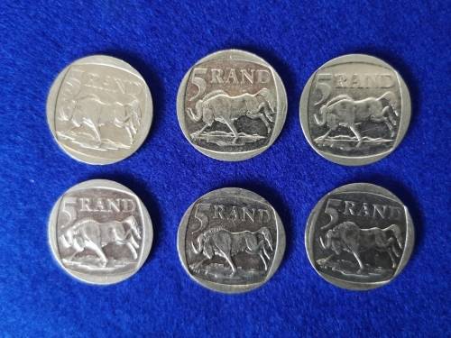 2000 South africa R5 MANDELA x6 Coins