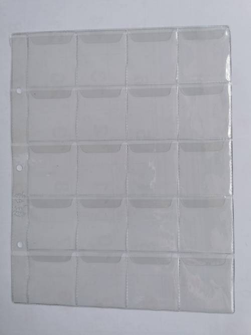 A4 20 POCKET PAGE, 44mm x44mm. No PVC