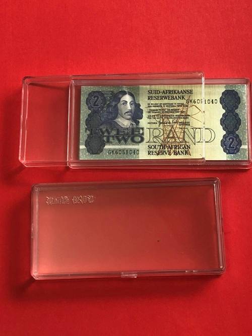 126mm x 59 mm ,Banknote Clear Box. Fit Two Rand Banknote .