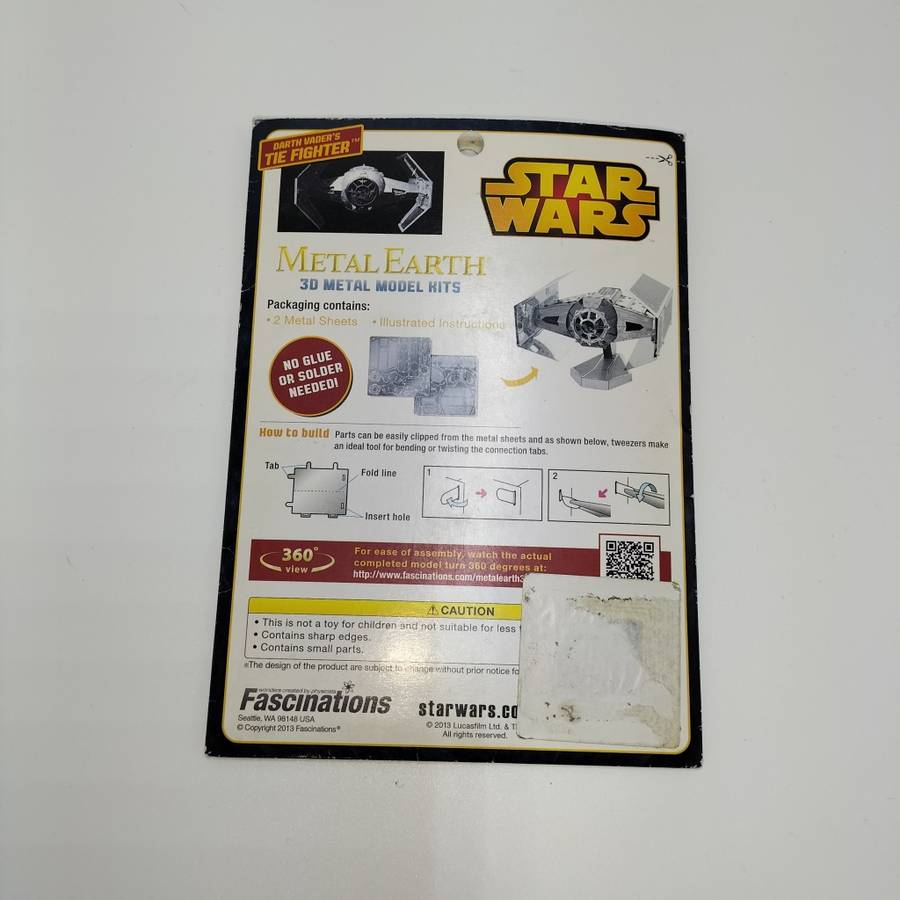 Star Wars 3D Metal Model Kits, Darth Vader's Tie Fighter (Complete) !!!