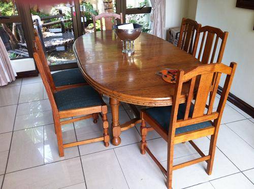 Teak Antique 1920's Dining Room Chairs Upholstered (must take set of six)  Excellent Condition