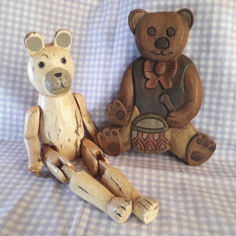 Wooden Teddy Bear Decor