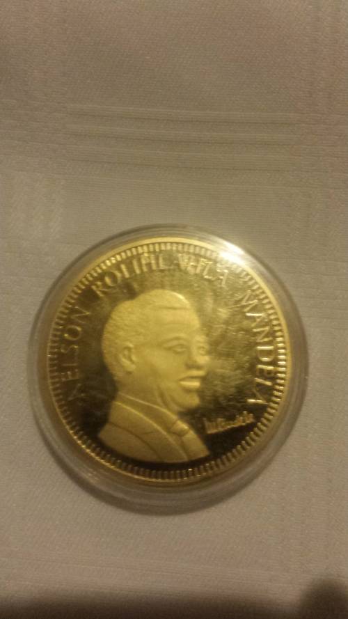 Nelson Mandela Father of he Nation Gold Clad