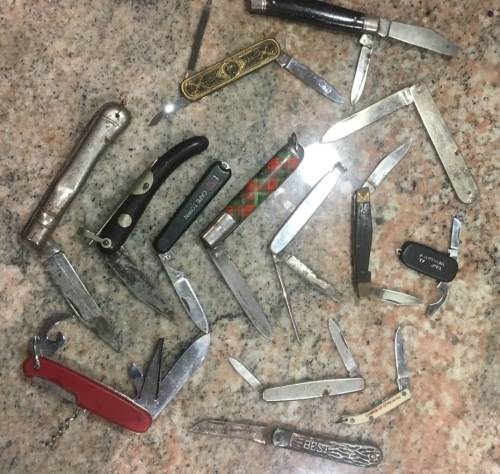 Pocket Knives x 14 - Good selection Used & some blades DAMAGED