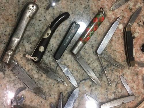 Pocket Knives x 14 - Good selection Used & some blades DAMAGED