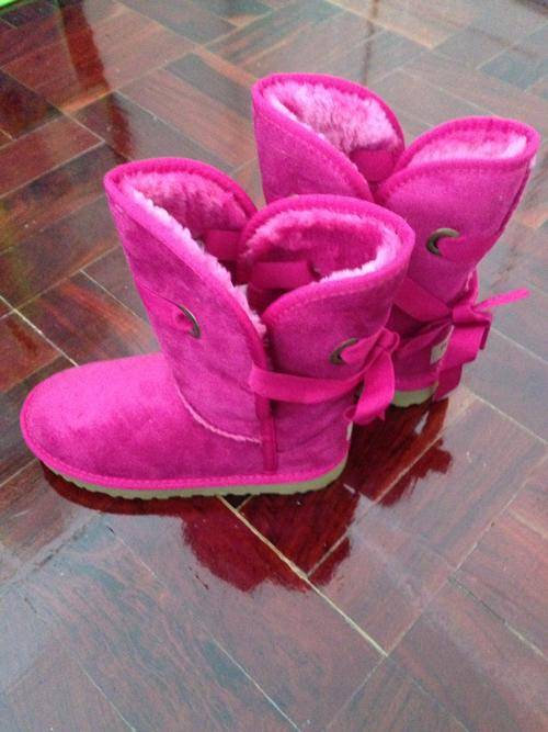Pink Ribbon Tie Boots