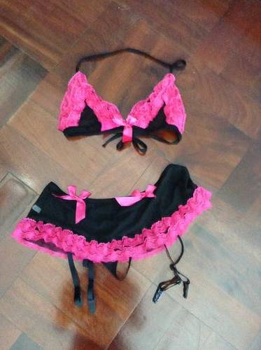 Two piece pink and black - small