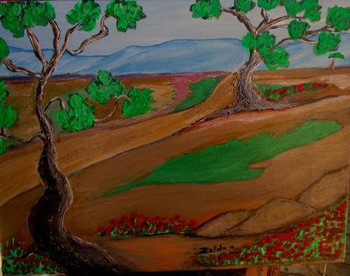 Original Art by Zelda Helberg (2013-) "  Rooi poppies langs die pad "