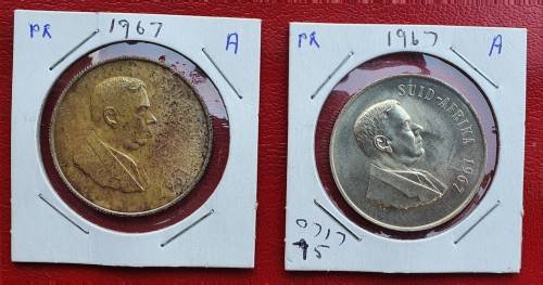 1967 Silver Proof R1 coins - Beautifully aged