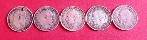 British 3 pence coin lot - 92.5% silver
