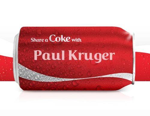 PAUL KRUGER LIMITED EDITION 200ml FULL COKE CAN COCA COLA SOUTH AFRICA