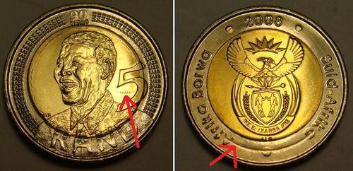 ERROR COIN - 2008 MANDELA BIRTHDAY R5 COIN UNC AND UNTOUCHED BY ANY BANKER MINT CONDITION