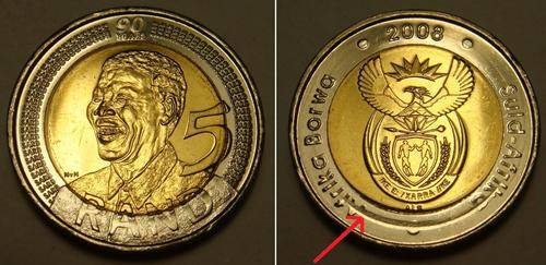 ERROR COIN - 2008 MANDELA BIRTHDAY R5 COIN UNC AND UNTOUCHED BY ANY BANKER MINT CONDITION