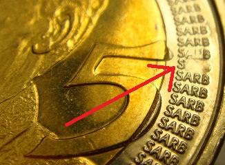 ERROR COIN - 2008 MANDELA BIRTHDAY R5 COIN NATURAL TONING AND UNTOUCHED