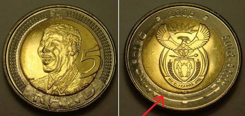 ERROR COIN - 2008 MANDELA BIRTHDAY R5 COIN UNC AND UNTOUCHED BY ANY BANKER MINT CONDITION