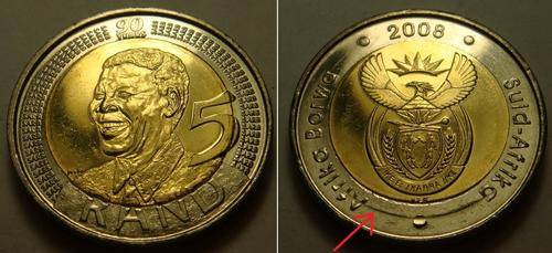 ERROR COIN - 2008 MANDELA BIRTHDAY R5 COIN UNC AND UNTOUCHED BY ANY BANKER MINT CONDITION