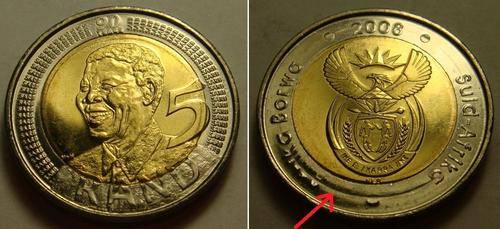 ERROR COIN - 2008 MANDELA BIRTHDAY R5 COIN UNC AND UNTOUCHED BY ANY BANKER MINT CONDITION