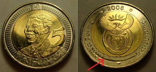 ERROR COIN - 2008 MANDELA BIRTHDAY R5 COIN UNC AND UNTOUCHED BY ANY BANKER MINT CONDITION