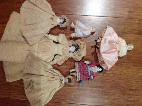 A collection of old dolls