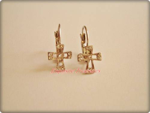 Spiritual Crucifix diamante earrings