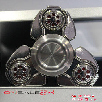 FIDGET SPINNER THREE ARMED METALLIC SILVER