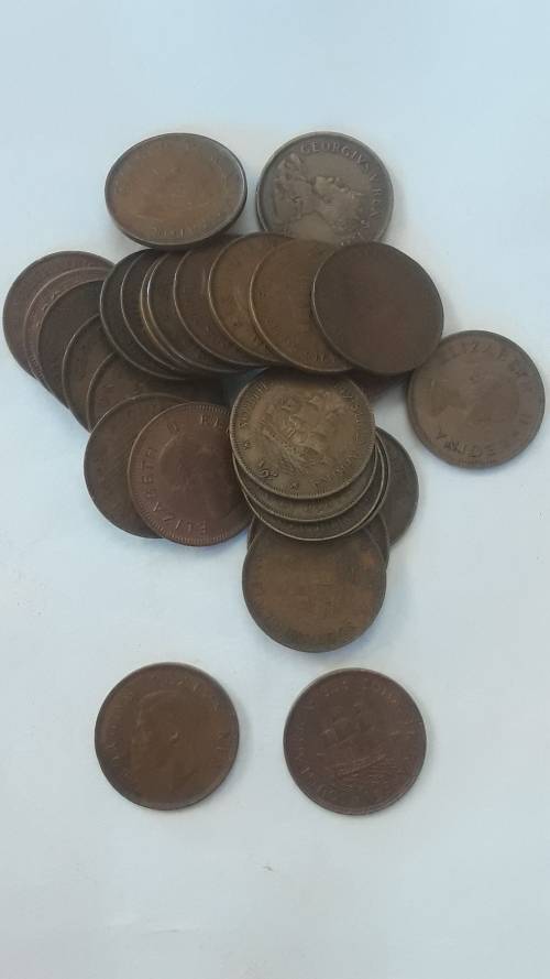 1924 - 1959 SOUTH AFRICAN HALF PENNIES