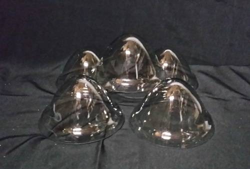 GLASSWARE :  SET 5 DOME GLASS COVERS / ONE PRICE FOR ALL