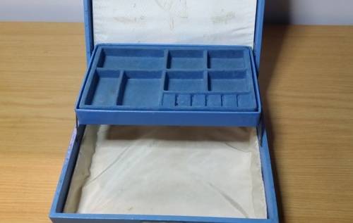 VINTAGE BLUE JEWELERY CASE