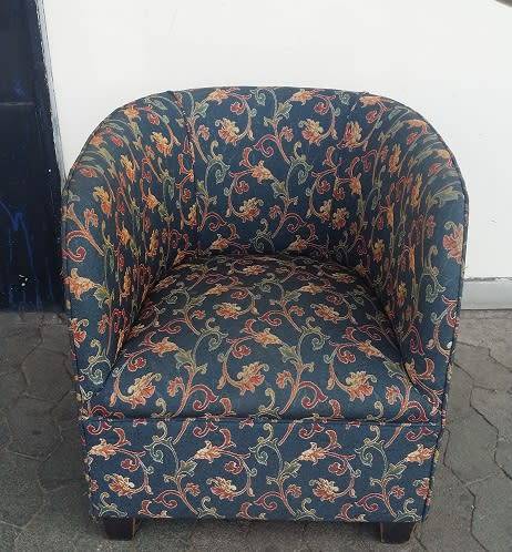 UPHOLSTERED  TUB  CHAIR /  BUYER MUST COLLECT EDENVALE JHB