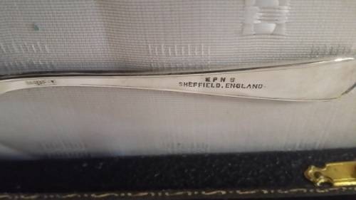 VINTAGE ANTIQUE SHEFFIELD ENGLAND  EPNS TEASPOON SET OF 6 IN BOX