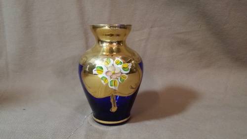 GOLD AND COBALT BLUE POSY VASE