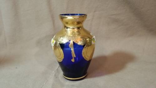GOLD AND COBALT BLUE POSY VASE