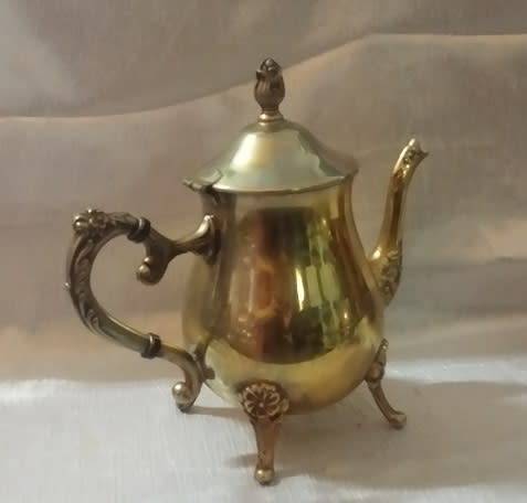 BRASS  SILVER PLATE TEA POT