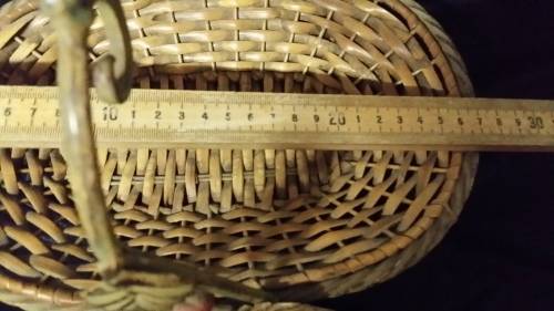 Metal and Wicker Basket Stand 28  X 20 cm