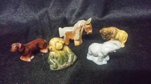 COLLECTION OF 5 ANIMAL  PRINTERS TRAY ORNAMENTS