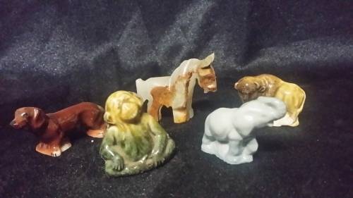 COLLECTION OF 5 ANIMAL  PRINTERS TRAY ORNAMENTS